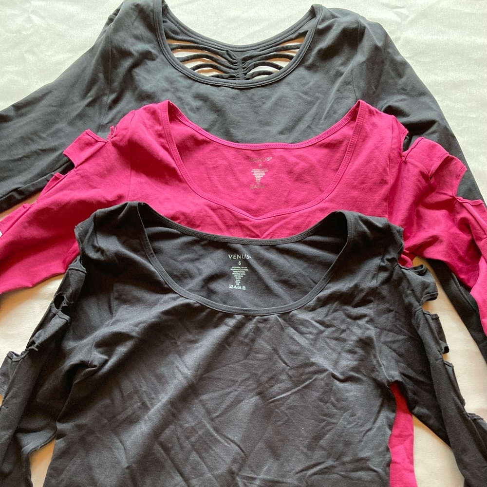 Bodycon Super Stretch Tops by Venus nylon spandex size small cutouts BUNDLE 3